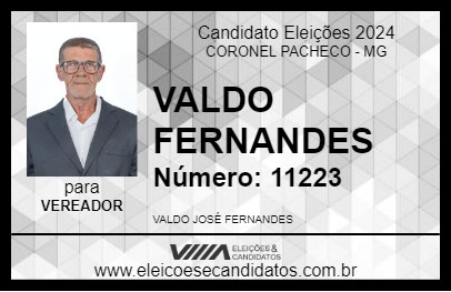 Candidato VALDO FERNANDES 2024 - CORONEL PACHECO - Eleições