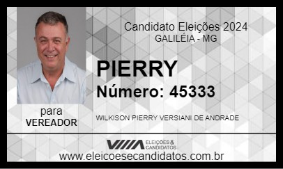 Candidato PIERRY 2024 - GALILÉIA - Eleições