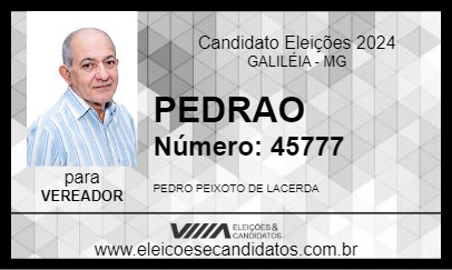 Candidato PEDRAO 2024 - GALILÉIA - Eleições