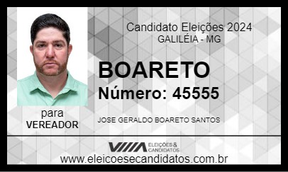 Candidato BOARETO 2024 - GALILÉIA - Eleições