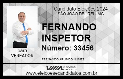 Candidato FERNANDO INSPETOR 2024 - SÃO JOÃO DEL REI - Eleições