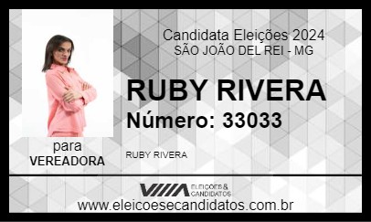 Candidato RUBY RIVERA 2024 - SÃO JOÃO DEL REI - Eleições