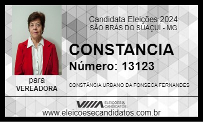 Candidato CONSTANCIA 2024 - SÃO BRÁS DO SUAÇUÍ - Eleições