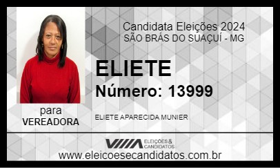 Candidato ELIETE 2024 - SÃO BRÁS DO SUAÇUÍ - Eleições