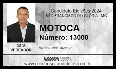 Candidato MOTOCA 2024 - SÃO FRANCISCO DO GLÓRIA - Eleições