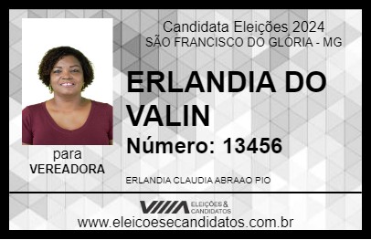 Candidato ERLANDIA DO VALIN 2024 - SÃO FRANCISCO DO GLÓRIA - Eleições