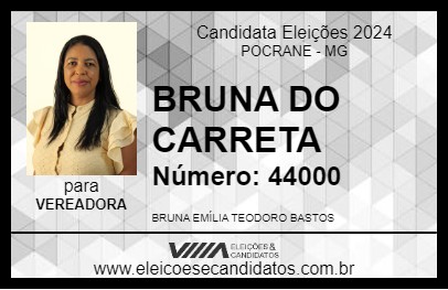 Candidato BRUNA DO CARRETA 2024 - POCRANE - Eleições