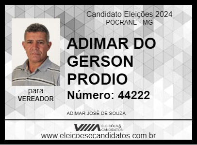 Candidato ADIMAR DO GERSON PRODIO 2024 - POCRANE - Eleições