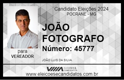 Candidato JOÃO FOTOGRAFO 2024 - POCRANE - Eleições