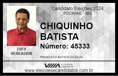 Candidato CHIQUINHO BATISTA 2024 - POCRANE - Eleições