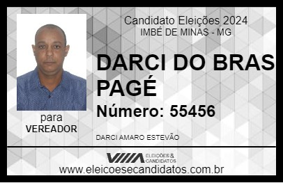 Candidato DARCI DO BRAS PAGÉ 2024 - IMBÉ DE MINAS - Eleições