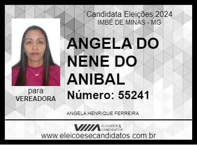 Candidato ANGELA DO NENE DO ANIBAL 2024 - IMBÉ DE MINAS - Eleições