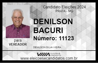 Candidato DENILSON BACURI 2024 - PRATA - Eleições