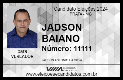 Candidato JADSON BAIANO 2024 - PRATA - Eleições