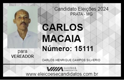 Candidato CARLOS MACAIA 2024 - PRATA - Eleições