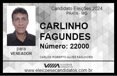 Candidato CARLINHO FAGUNDES 2024 - PRATA - Eleições