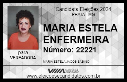 Candidato MARIA ESTELA ENFERMEIRA 2024 - PRATA - Eleições