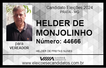 Candidato HELDER DE MONJOLINHO 2024 - PRATA - Eleições