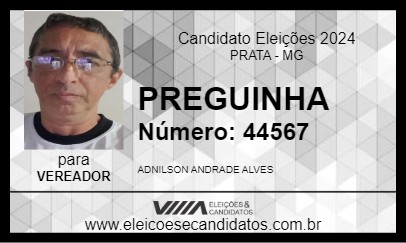 Candidato PREGUINHA 2024 - PRATA - Eleições