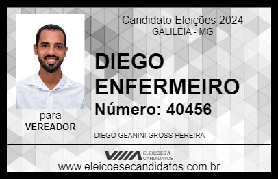 Candidato DIEGO ENFERMEIRO 2024 - GALILÉIA - Eleições