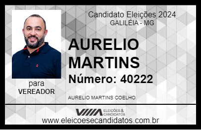 Candidato AURELIO MARTINS 2024 - GALILÉIA - Eleições