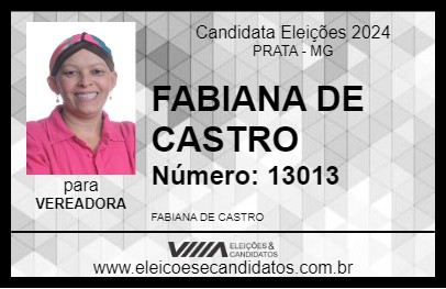 Candidato FABIANA DE CASTRO 2024 - PRATA - Eleições