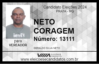 Candidato NETO CORAGEM 2024 - PRATA - Eleições