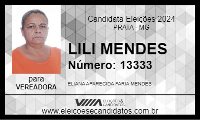 Candidato LILI MENDES 2024 - PRATA - Eleições