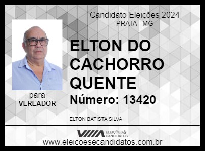 Candidato ELTON DO CACHORRO QUENTE 2024 - PRATA - Eleições