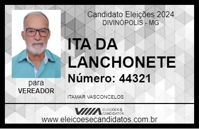 Candidato ITA DA LANCHONETE 2024 - DIVINÓPOLIS - Eleições