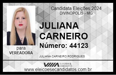 Candidato JULIANA CARNEIRO 2024 - DIVINÓPOLIS - Eleições