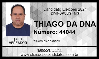 Candidato THIAGO DA DNA 2024 - DIVINÓPOLIS - Eleições