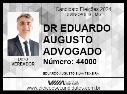 Candidato DR EDUARDO AUGUSTO ADVOGADO 2024 - DIVINÓPOLIS - Eleições