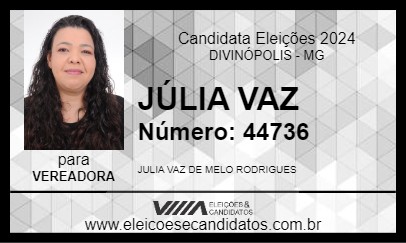 Candidato JÚLIA VAZ 2024 - DIVINÓPOLIS - Eleições