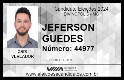 Candidato JEFERSON GUEDES 2024 - DIVINÓPOLIS - Eleições