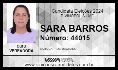 Candidato SARA BARROS 2024 - DIVINÓPOLIS - Eleições