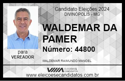 Candidato WALDEMAR DA PAMER 2024 - DIVINÓPOLIS - Eleições