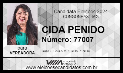 Candidato CIDA PENIDO 2024 - CONGONHAS - Eleições