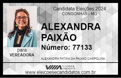 Candidato ALEXANDRA PAIXÃO 2024 - CONGONHAS - Eleições