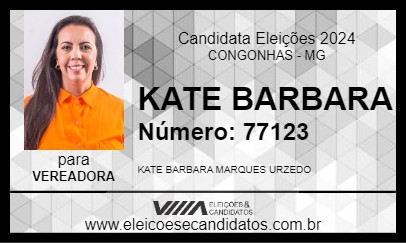 Candidato KATE BARBARA 2024 - CONGONHAS - Eleições