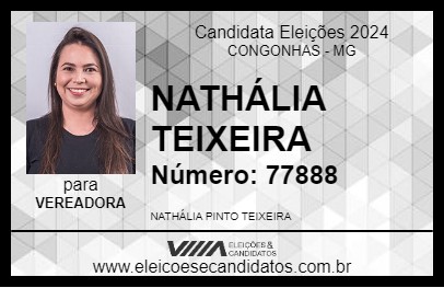 Candidato NATHÁLIA TEIXEIRA 2024 - CONGONHAS - Eleições