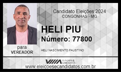 Candidato HELI PIU 2024 - CONGONHAS - Eleições