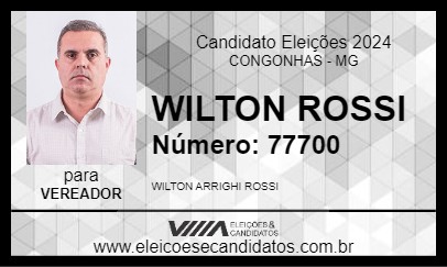 Candidato WILTON ROSSI 2024 - CONGONHAS - Eleições