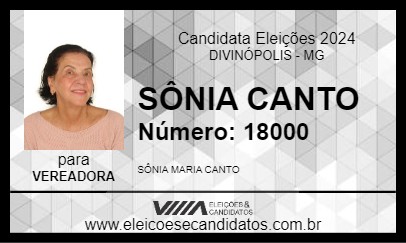 Candidato SÔNIA CANTO 2024 - DIVINÓPOLIS - Eleições