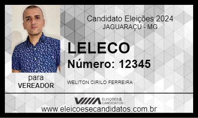 Candidato LELECO 2024 - JAGUARAÇU - Eleições