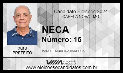 Candidato NECA 2024 - CAPELA NOVA - Eleições