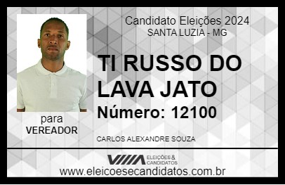 Candidato TI RUSSO DO LAVA JATO 2024 - SANTA LUZIA - Eleições