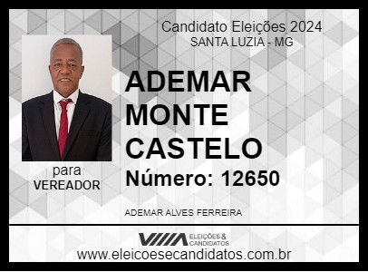 Candidato ADEMAR MONTE CASTELO 2024 - SANTA LUZIA - Eleições