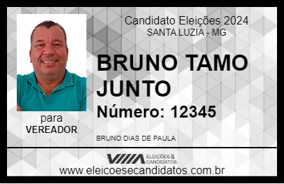 Candidato BRUNO TAMO JUNTO 2024 - SANTA LUZIA - Eleições