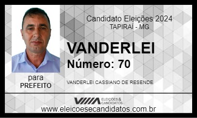 Candidato VANDERLEI 2024 - TAPIRAÍ - Eleições